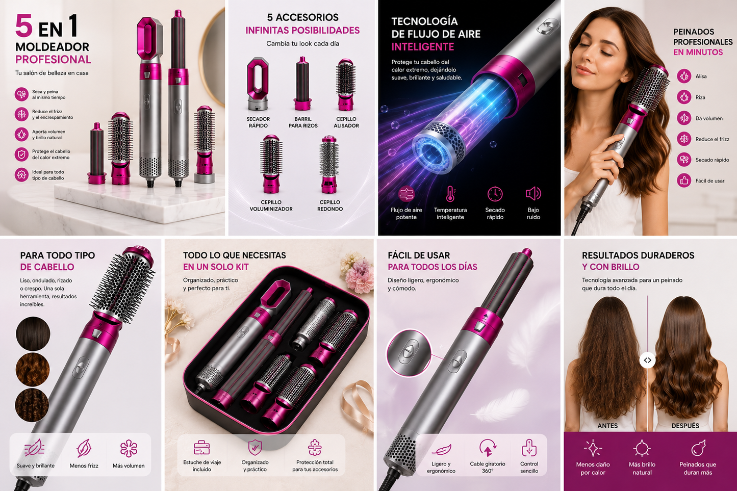 Golden Air Pro™ – Moldeador Profesional 5 en 1